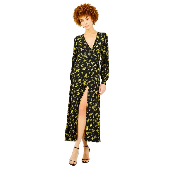 Ganni Printed Crepe Wrap Maxi Dress - Size: 2/4 - Picture 17 of 17